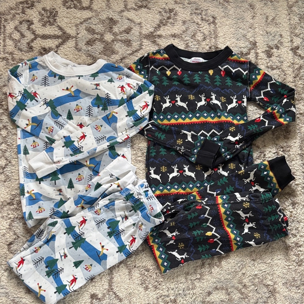 Hanna Andersson Kids Pajama Set - White and Black